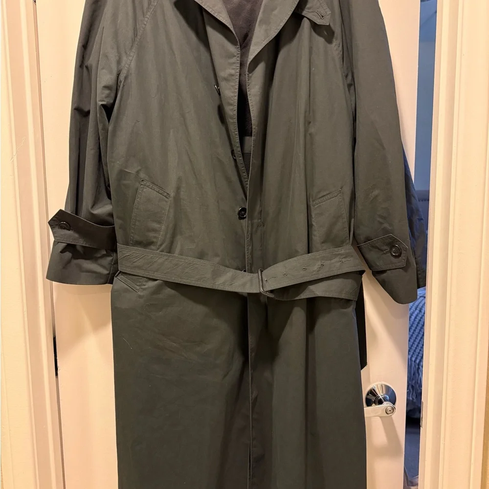 London Fog Men's Olive Trench Coat - Picture 11 of 13